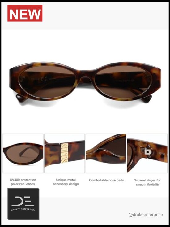 Retro Oval Polarized Sunglasses Womens Trendy Narrow Thin Y2k Sunnies UV400